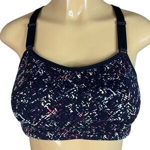 LIVI Wireless Low-Impact Zoned Seamless Contrast Sports Bra Black Size 10 12